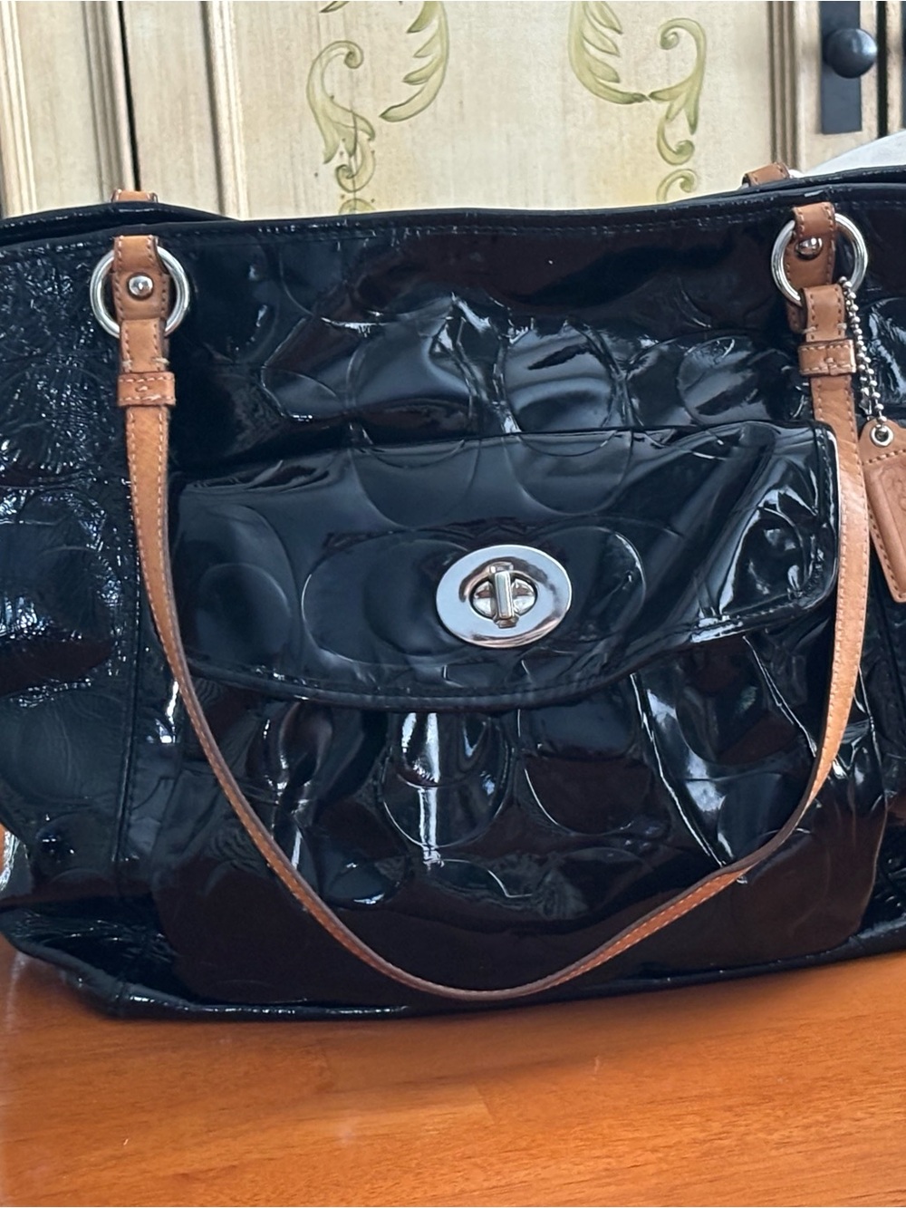 Patent Leather Black Coach Purse